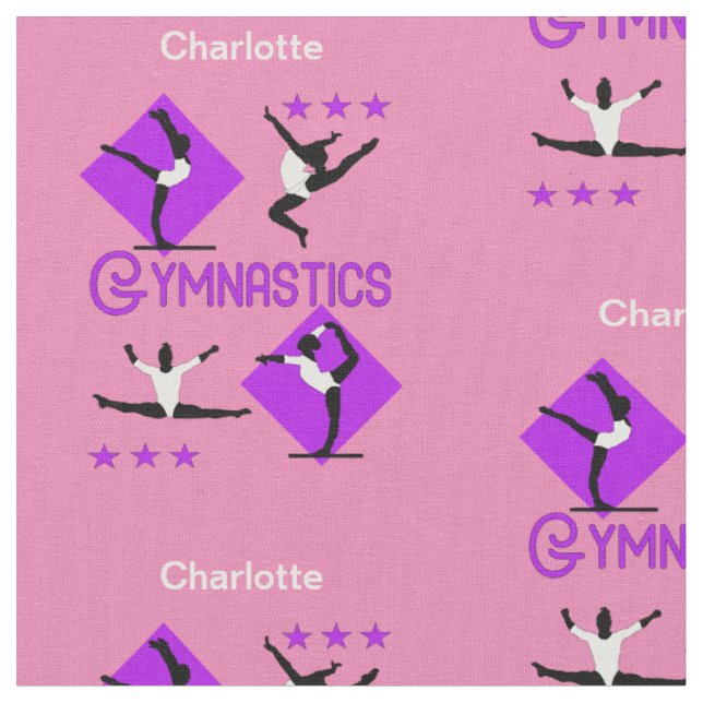 Tissu Athlètes gymnastiques violet rose personnalisé (Fermer)
