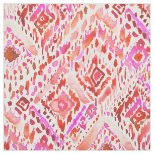Tissu AUCUNE aquarelle tribale rose rouge de BULLSH