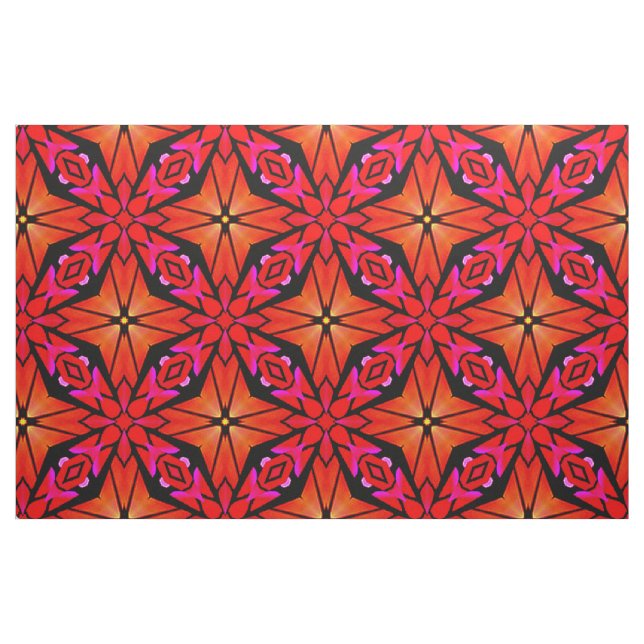 Tissu avec conception Starburst rouge (Yard)