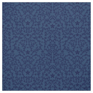 Tissu avec ornement botanique bleu foncé