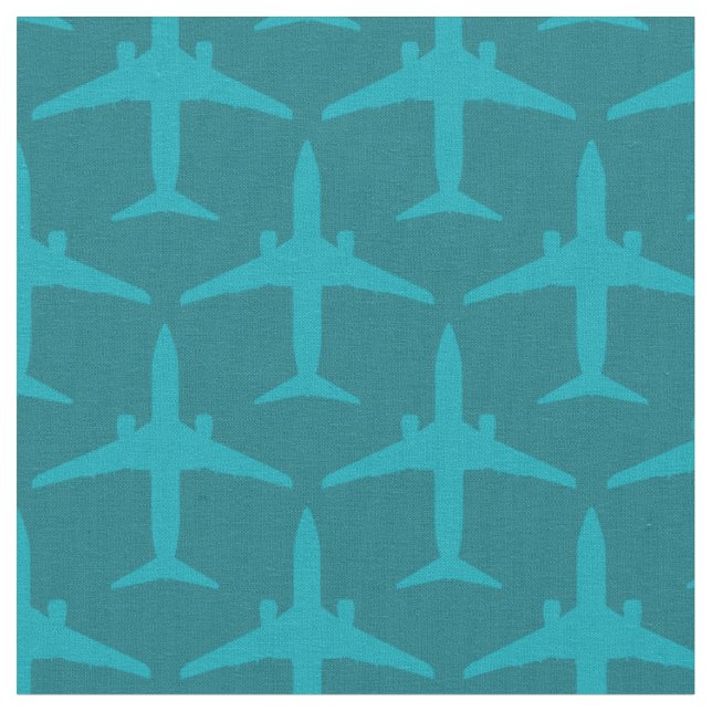 Tissu Avion Graphique en Bleu Aqua (Fermer)