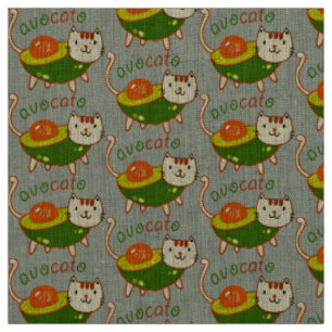 Tissu Avocat à chat mignon "Avocato"