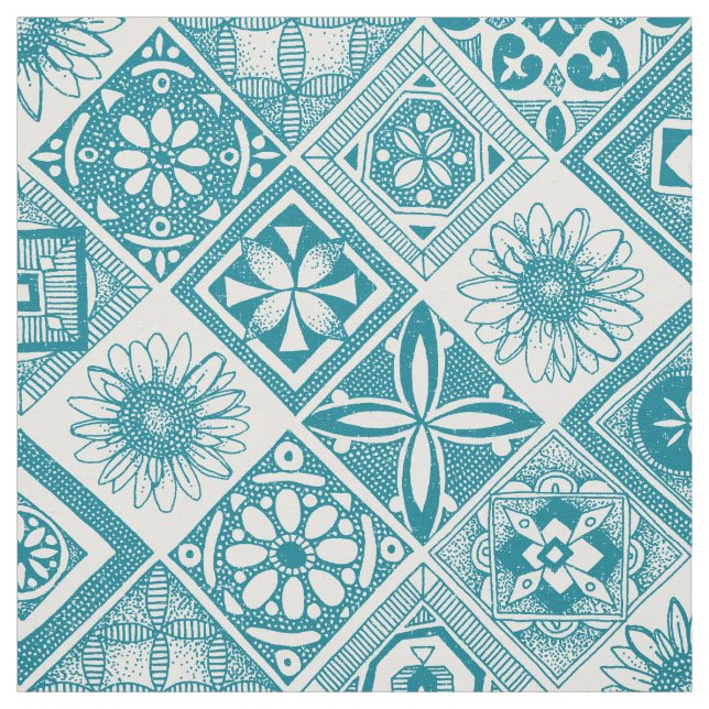 Tissu azulejos bleu (Échantillon)
