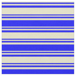 Tissu Baguette d'or pâle et bandes de couleur bleue