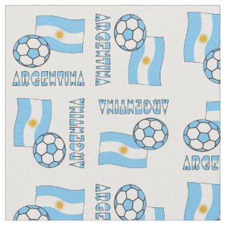 Tissu Bal de football argentin et drapeau