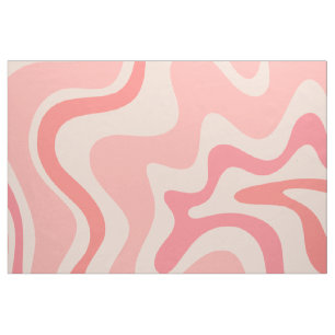 Tissu Balayage liquide rétro Abstrait Motif rose