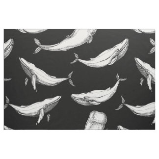 Tissu Baleines noires