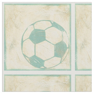 Tissu Ballon de football bleu en pastel par Chariklia