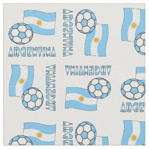 Tissu Ballon de football et drapeau argentin