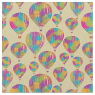 Tissu Ballons à air chaud dans des couleurs arc-en-ciel