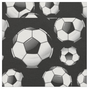 Tissu Ballons de football ronds brillants dispersés