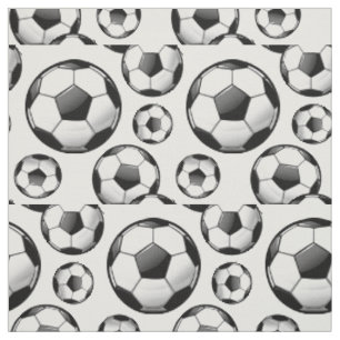Tissu Ballons de football ronds brillants dispersés