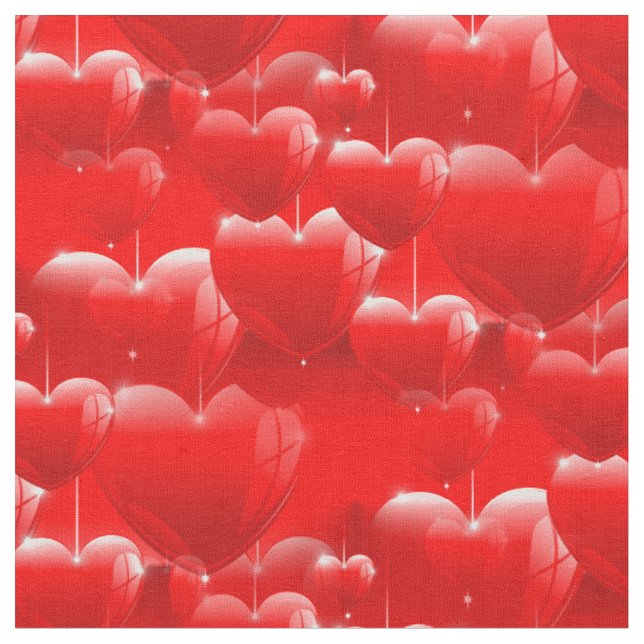 Tissu ballons rouges (Fermer)