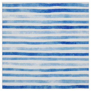 Tissu Bande de couleur d'eau Cyan-Bleu popline motif