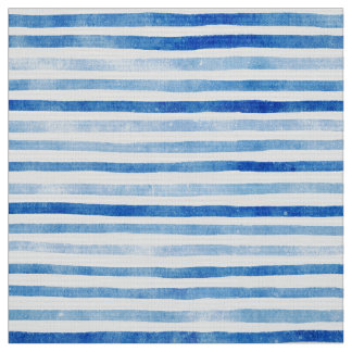 Tissu Bande de couleur d'eau Cyan-Bleu popline motif