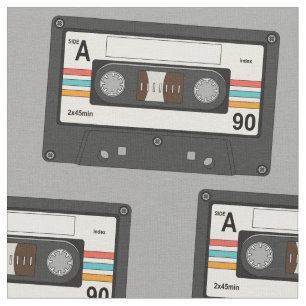 Tissu Bandes cassettes vintages des années 80