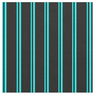 Tissu Bandes cyanes et noires