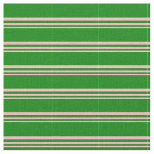 Tissu Bandes de couleur rose pâle et verte