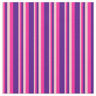 Tissu Bandes de couleur rose, rose profonde et indigo
