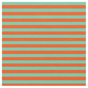 Tissu Bandes de couleur rouge et aquamarine