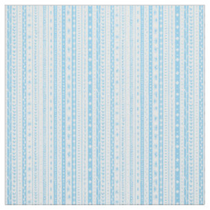 Tissu Bandes de griffes florales en bleu et blanc bébé