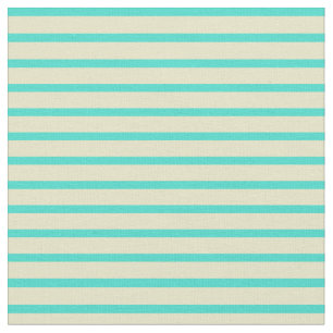 Tissu Bandes de verge d'or turquoise et pâle