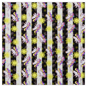 Tissu Bandes Unicorne