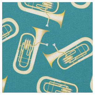 Tissu Baritones Musique Musicien Salle Décor Turquoise