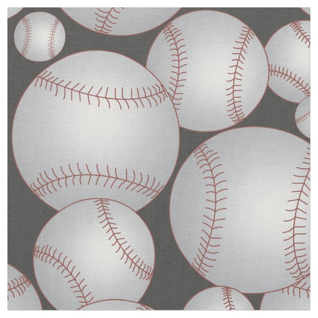 Tissu Baseballs Motif Grey (Fermer)