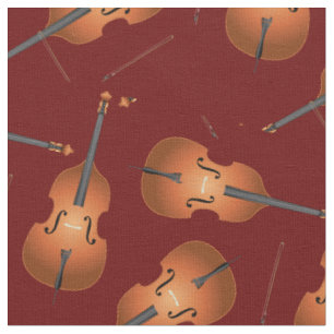 Tissu Bass droit Jazz Musique Musicien Salle Décor Rouge