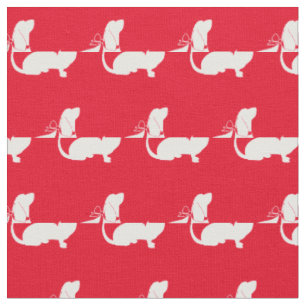 Tissu Basset Hound Chien Silhouette Animal Rouge