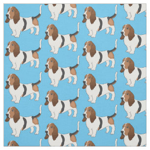 Tissu Basset hound dessin de chien
