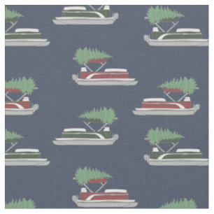 Tissu Bateau ponton avec sapin de Noël sur le dessus à