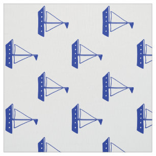 Tissu Bateaux bleus nautiques en blanc
