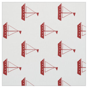 Tissu Bateaux marins rouges nautiques en blanc