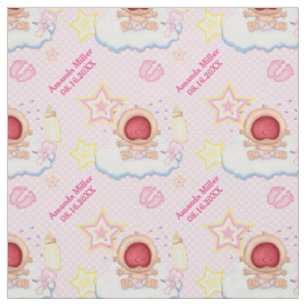 Tissu Bawling Baby Girl - Texte personnalisé