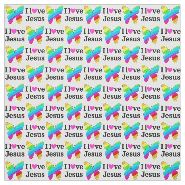 TISSU BEAU BUTTERFLY I LOW JESUS (Échantillon)