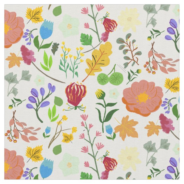 Tissu Beau fleur sauvage aquarelle motif répétitif (Fermer)
