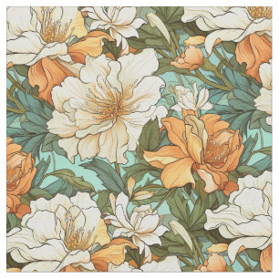 Tissu Beau motif floral Art Nouveau