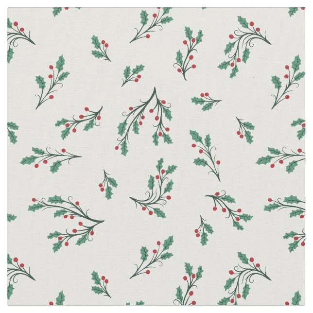 Tissu Beautiful Holly Seamless Christmas Pattern (Fermer)