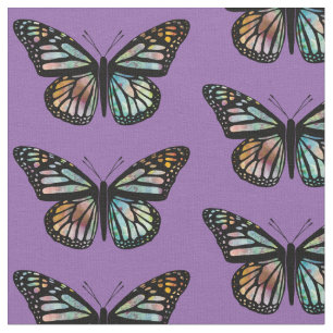 Tissu Beaux papillons Motif Monarch Aquarelle