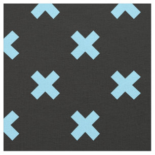 Tissu Bébé croix bleu coutures sur noir