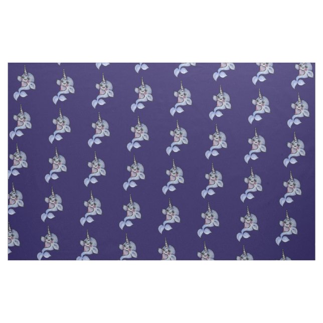 Tissu Bébé narval mignon (Fat Quarter)