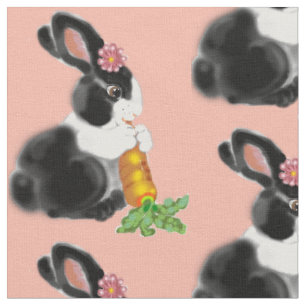 Tissu Bébé rose rousse lapin néerlandais lapin Vintag