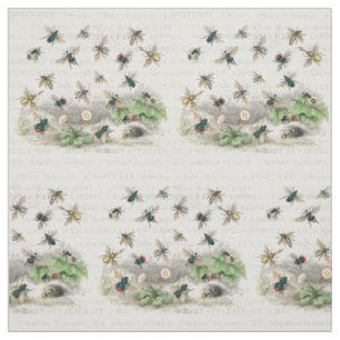 Tissu Bee Honey Travailleur Queen Bees Antique
