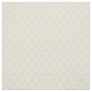Tissu Beige, blanc Motif marocain de Quatrefoil #5 Sz3