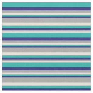 Tissu Beige, gris foncé, bleu nuit et vert mer clair