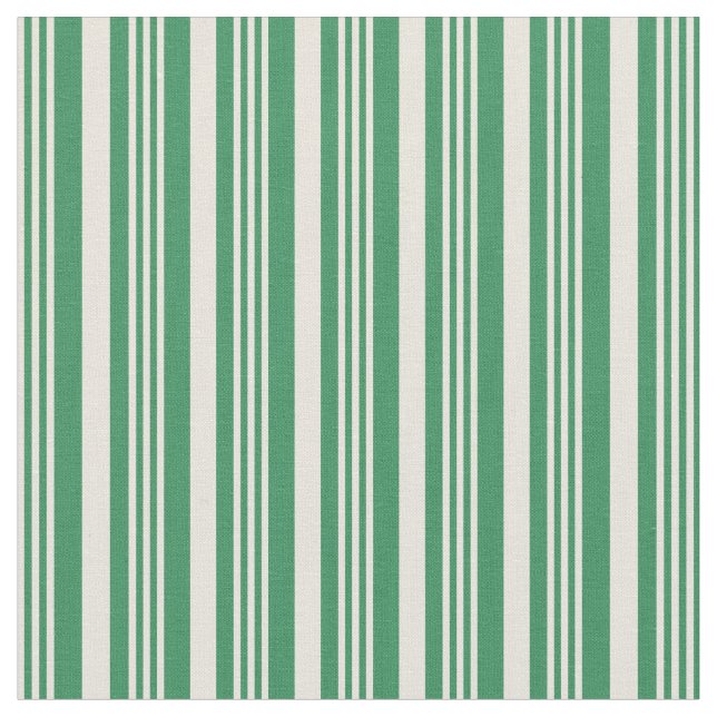 Tissu Beige & Mer Vert Grandes/Lignes Motif (Fermer)