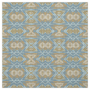 Tissu Beige ocre Turquoise Bleu Éclectique Ethique