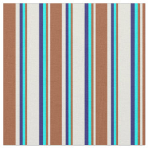 Tissu Beige, Sienne, Cyan et bleu nuit
